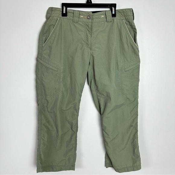 Exofficio Nylon Hiking Pants capri Green Womens size 6 Outdoorsy waterproof‎ - Picture 1 of 11